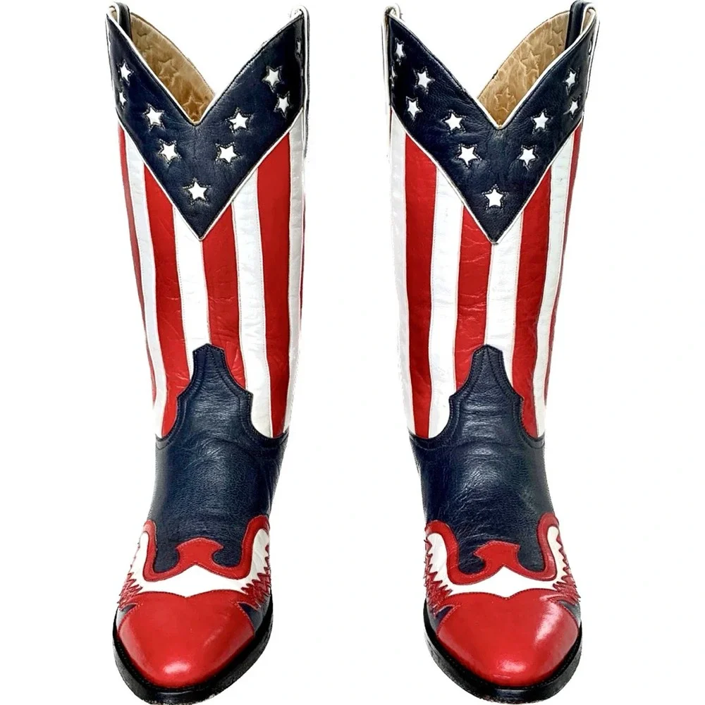 OLD GRINGO Vintage American Flag Eagle Cowboy Western Boots Women’s 10 Wide - Picture 3 of 7